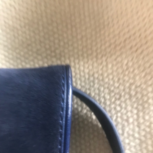 Tory Burch Crossbody Clutch Bag Navy Blue Gloria Suede turnlock embossed gold - Picture 16 of 16